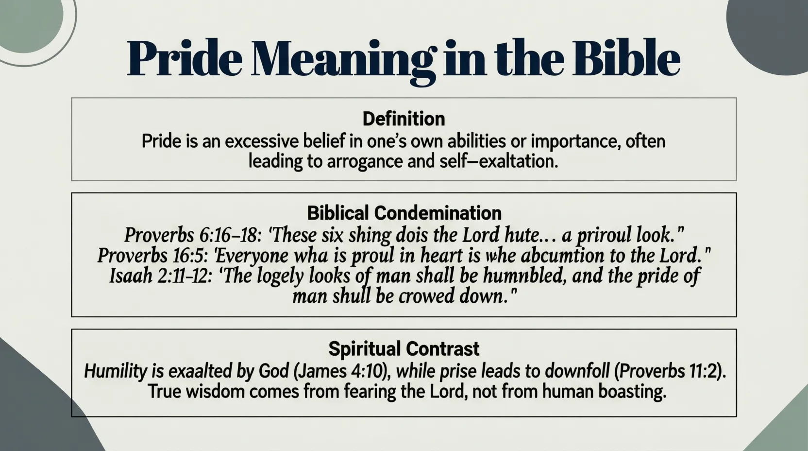Pride Meaning in the Bible