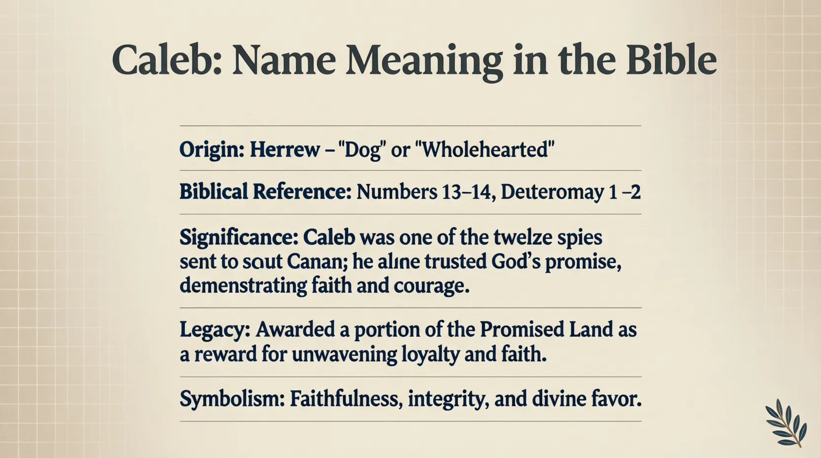 Caleb Name Meaning in the Bible