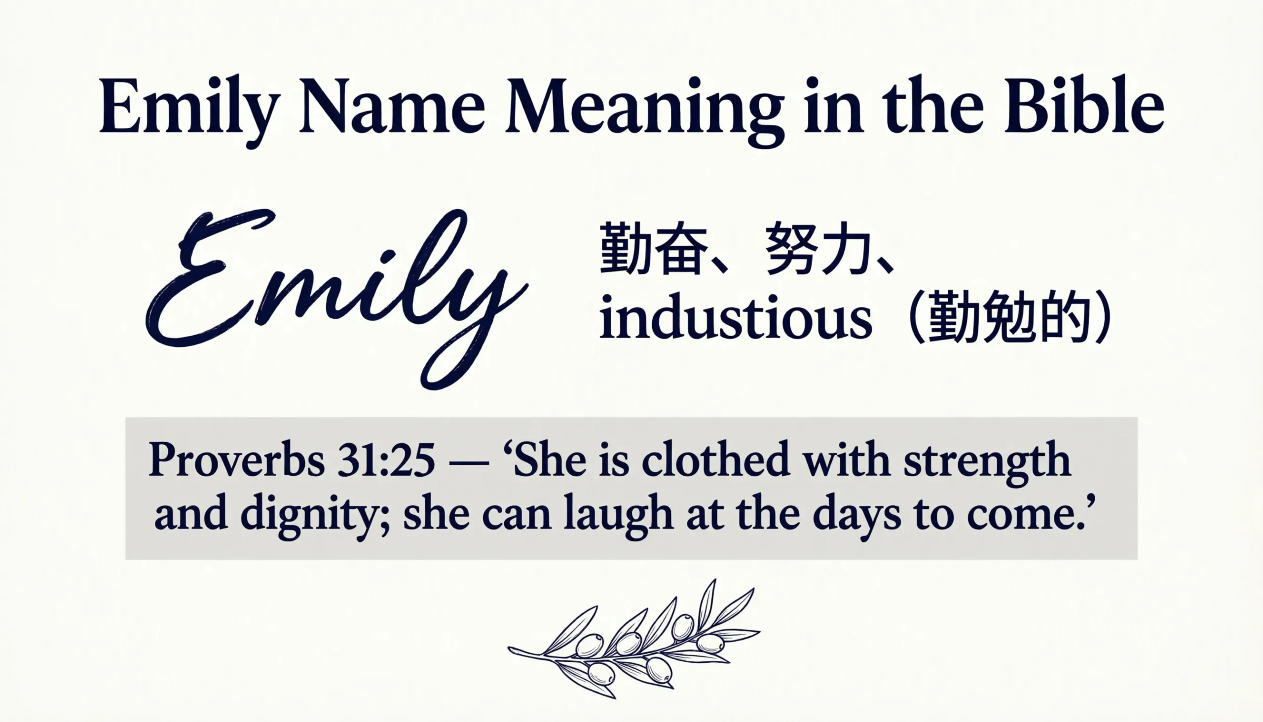 Emily Name Meaning in the Bible