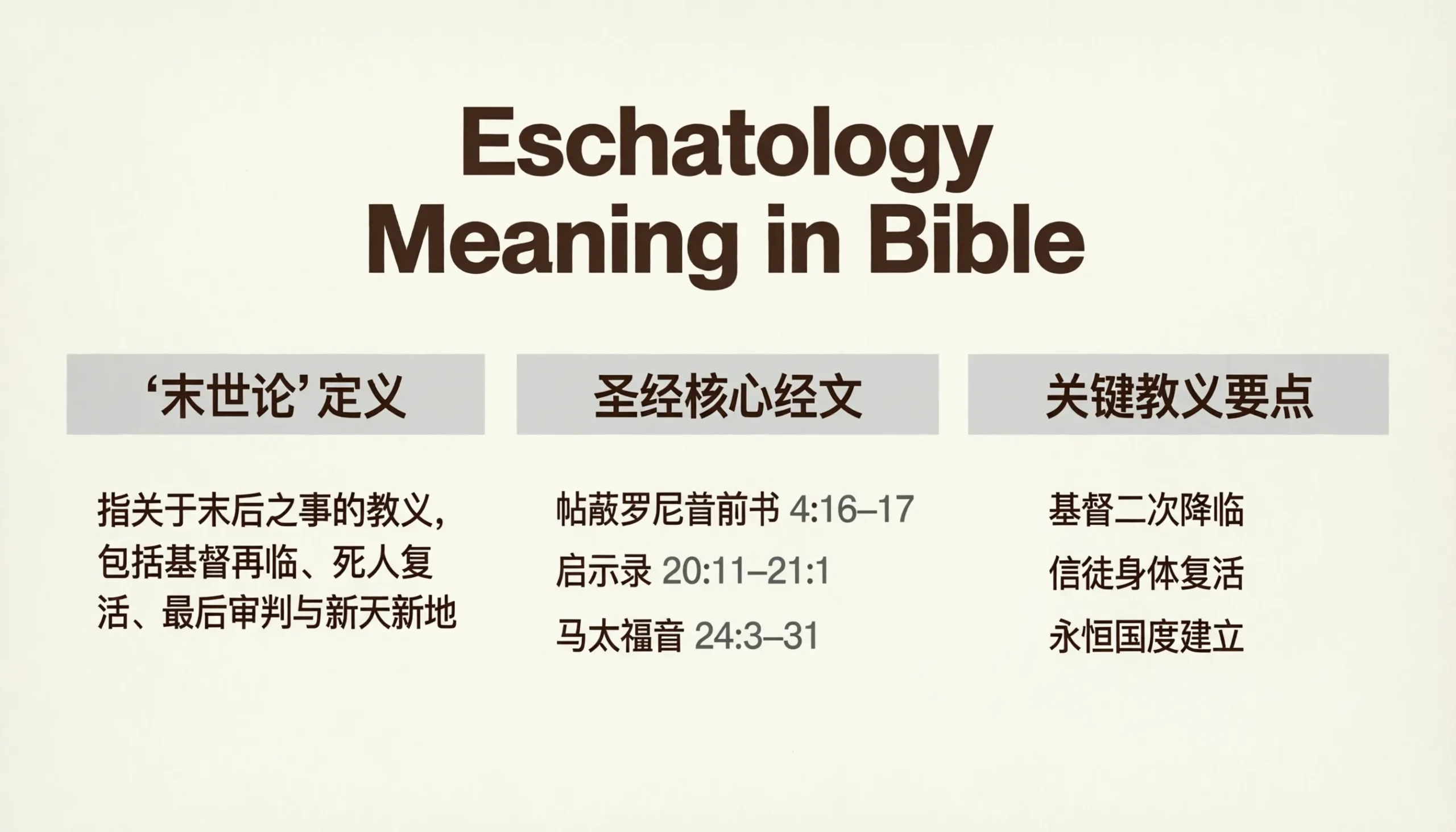 Eschatology Meaning in Bible