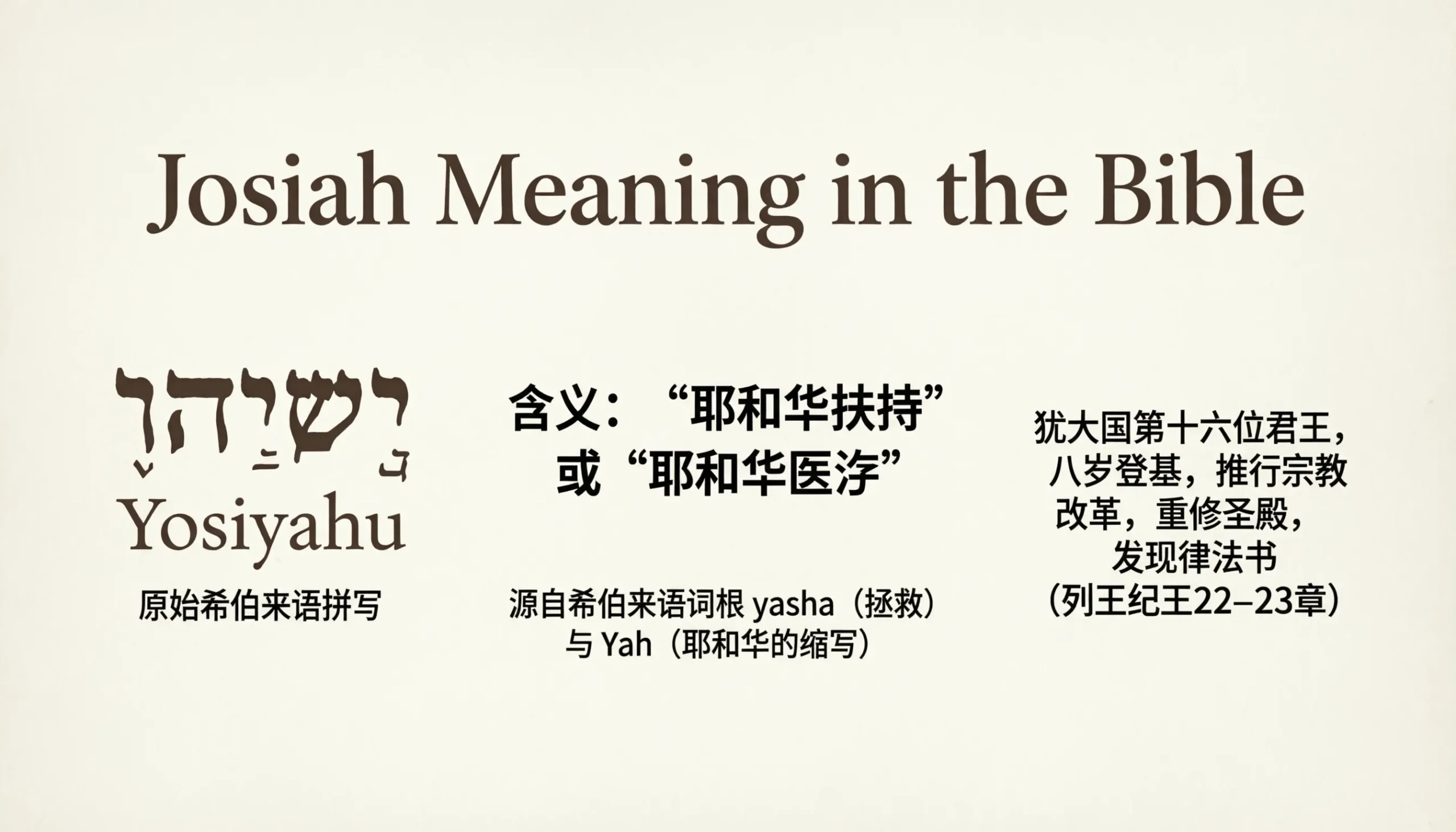 Josiah Meaning in the Bible