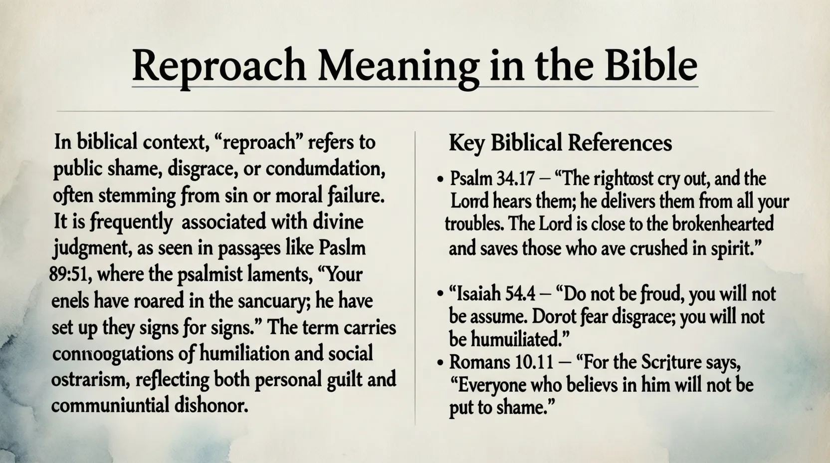 Reproach Meaning in the Bible