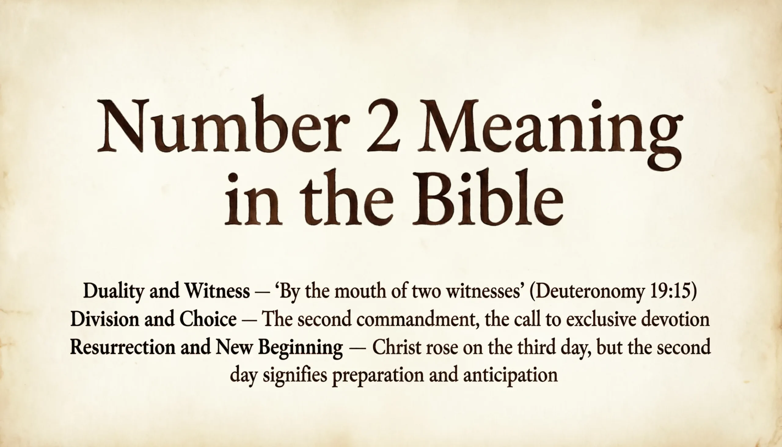 Number 2 Meaning in the Bible